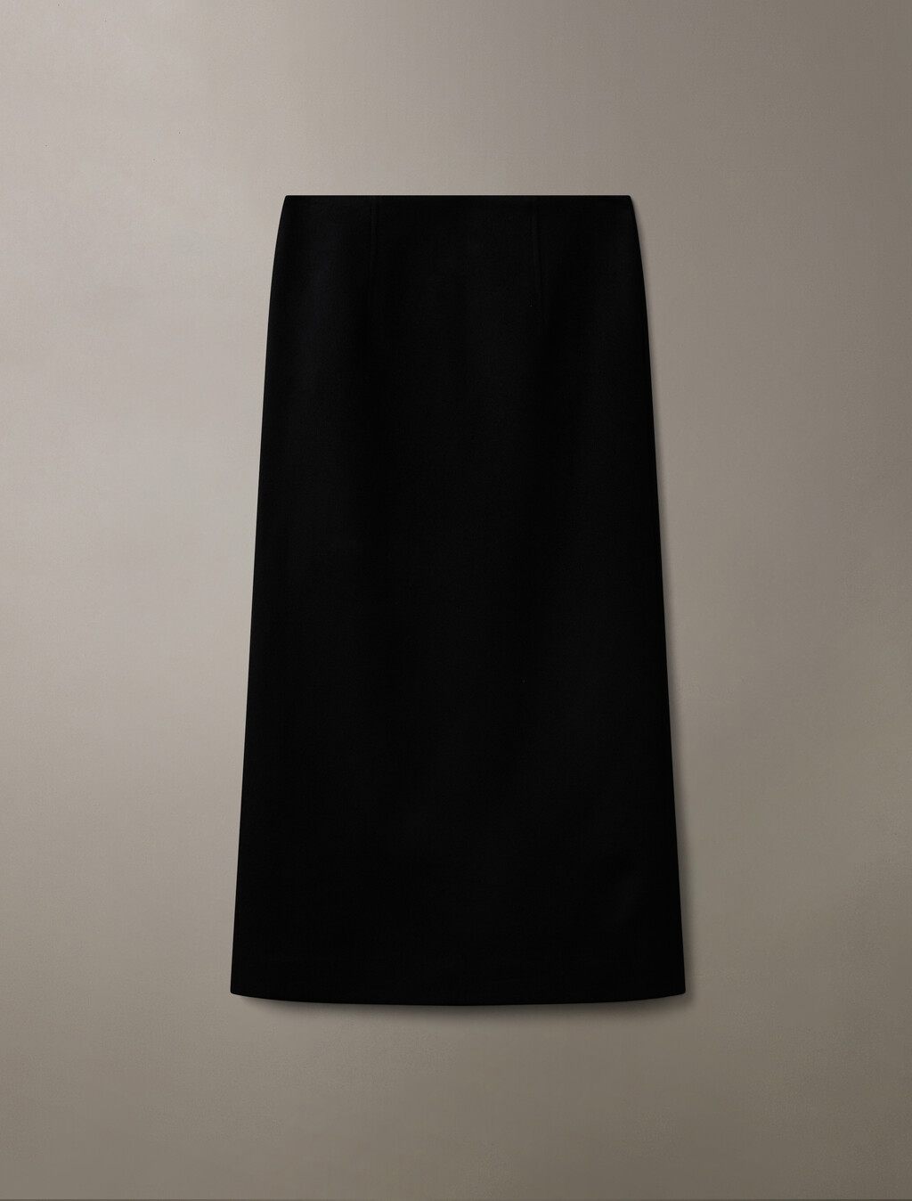 Brushed Wool Pencil Skirt, Black, hi-res