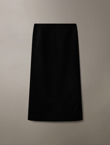 Brushed Wool Pencil Skirt, Black, hi-res