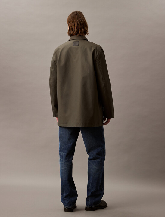 Contrast Collar Car Coat
