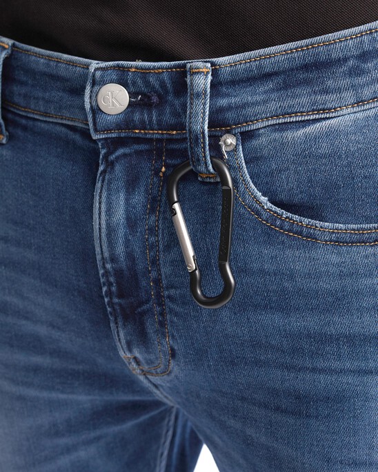 Italian Denim Slim Straight Cropped Jeans