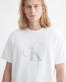 WINTER WHITES MONOGRAM SHORT SLEEVE SWEATSHIRT, BRIGHT WHITE, hi-res