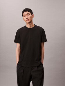 Solid Liquid Touch Crewneck Tee, Black, hi-res