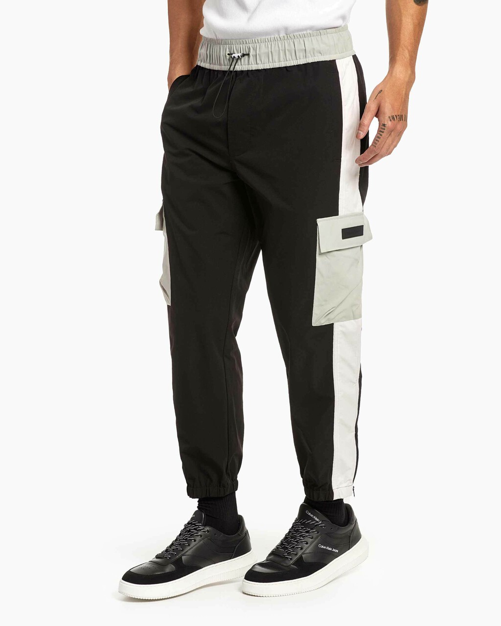 Unisex Color Block Joggers, Ck Black, hi-res