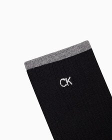 Women's 1 Pack Rib Crew Socks, BLACK, hi-res