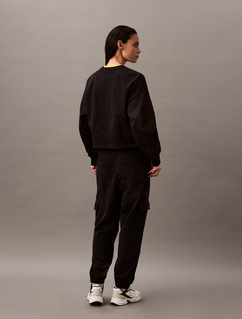 Relaxed Cotton Terry Sweatshirt, Black, hi-res
