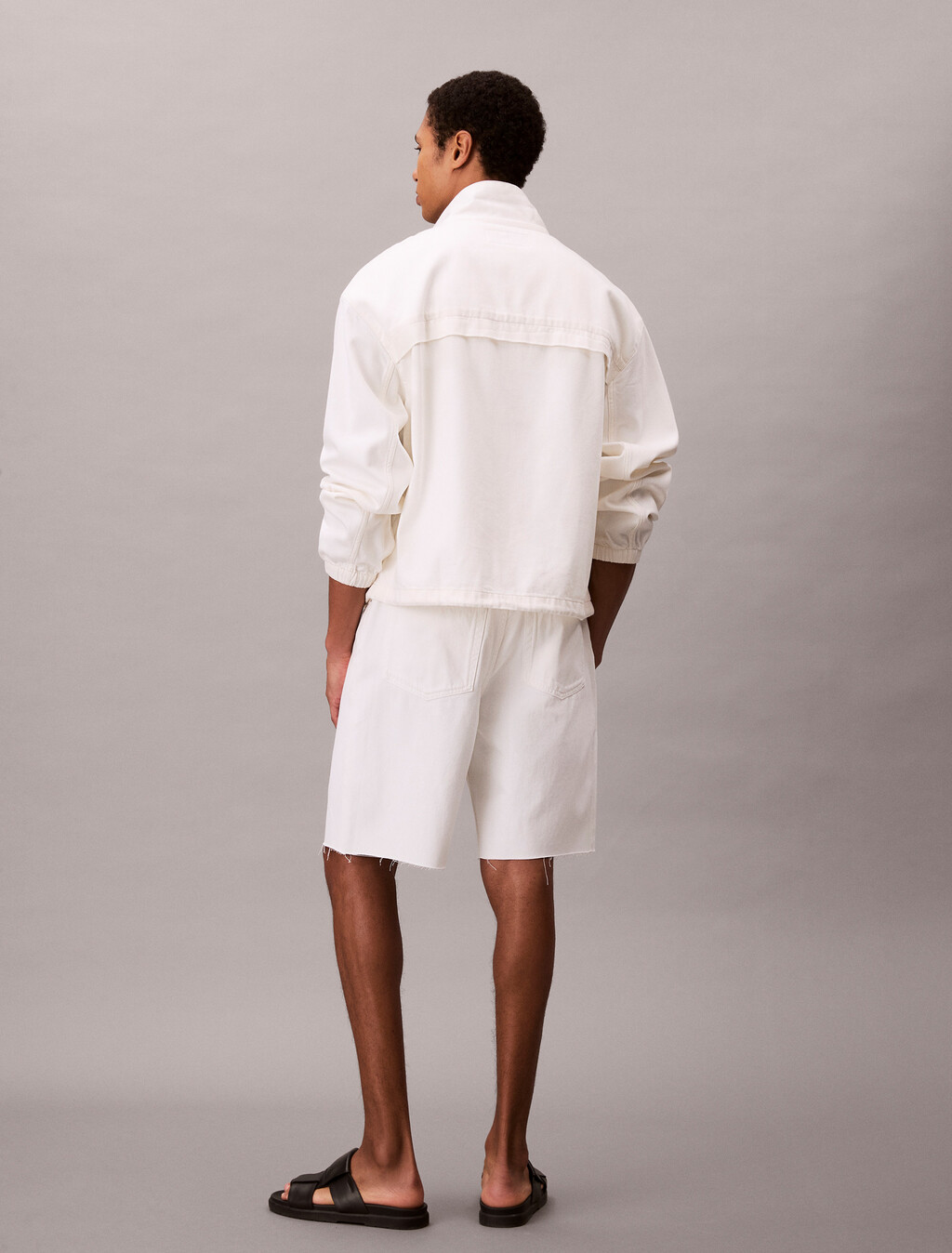 90's Loose Denim Shorts, CHALK WHITE, hi-res
