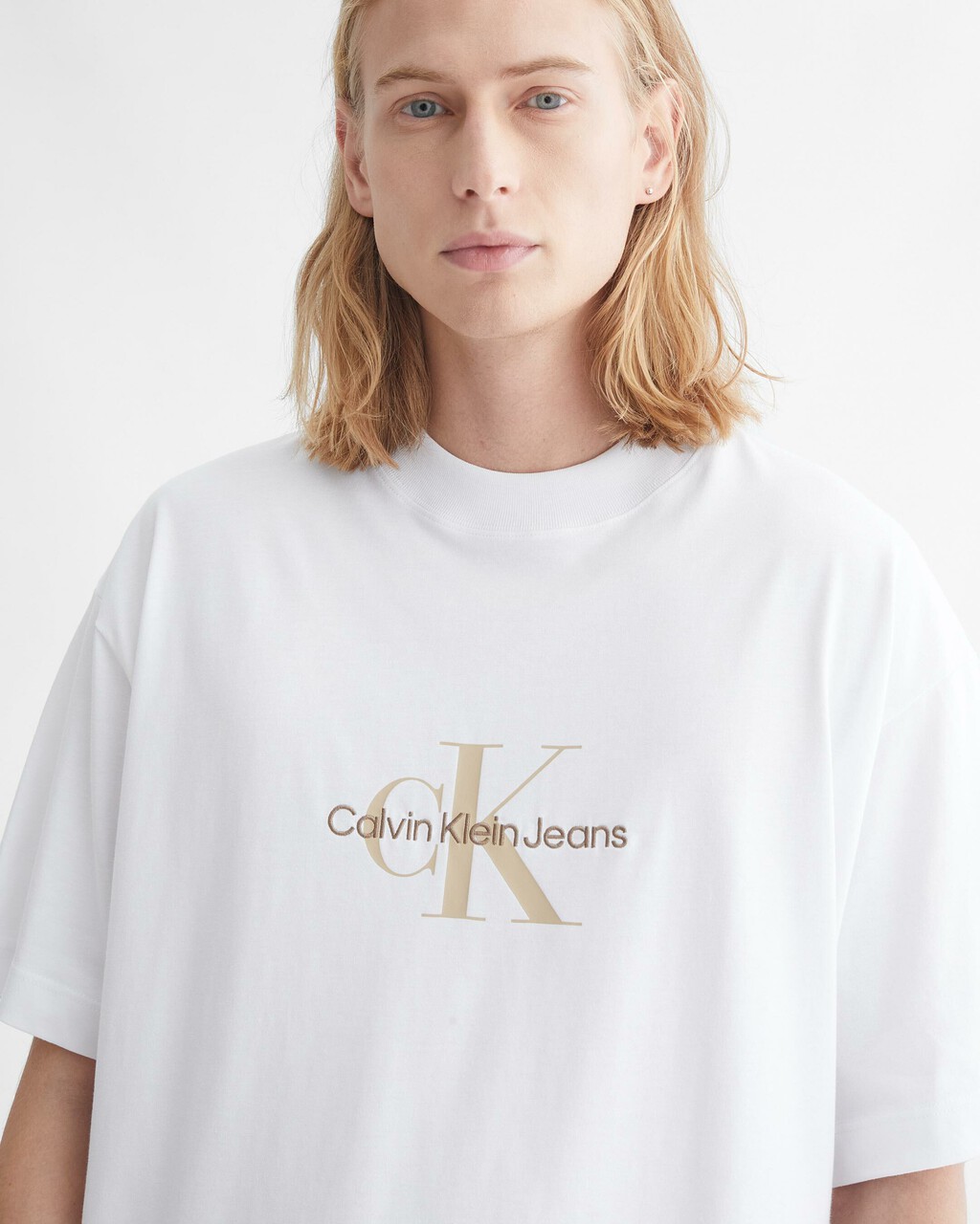 Archival Neutrals Monogram Tee, BRIGHT WHITE, hi-res