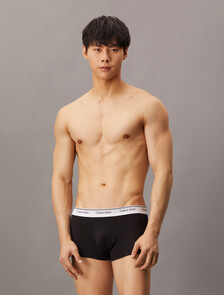 Cotton Stretch Balance Low Rise Trunks 3 Pack, BLACK/BLACK/BLACK, hi-res