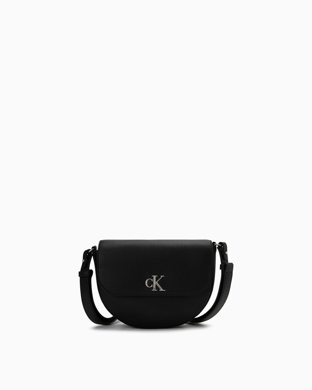 CKJ Minimal Monogram Saddle Bag, BLACK, hi-res