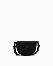 CKJ Minimal Monogram Saddle Bag, BLACK, hi-res