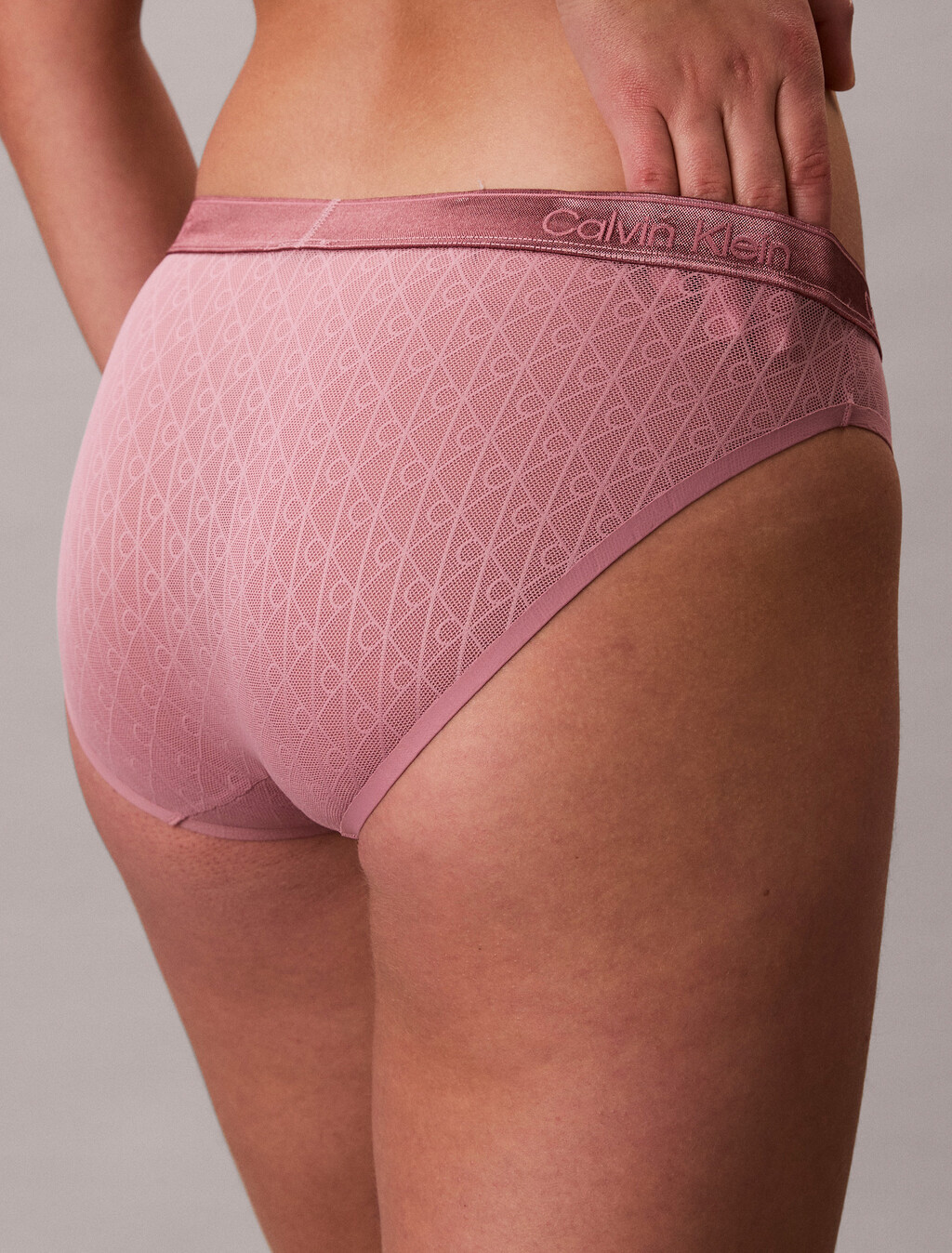 Bikini Briefs - Icon Logo Lace, Soft Mauve, hi-res