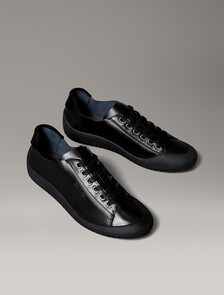 Smooth Leather Hybrid Trainers, Triple Black, hi-res