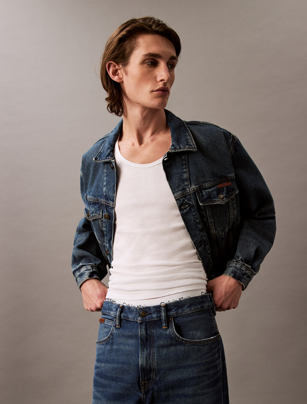 90s Denim Trucker Jacket, CK NO05, hi-res
