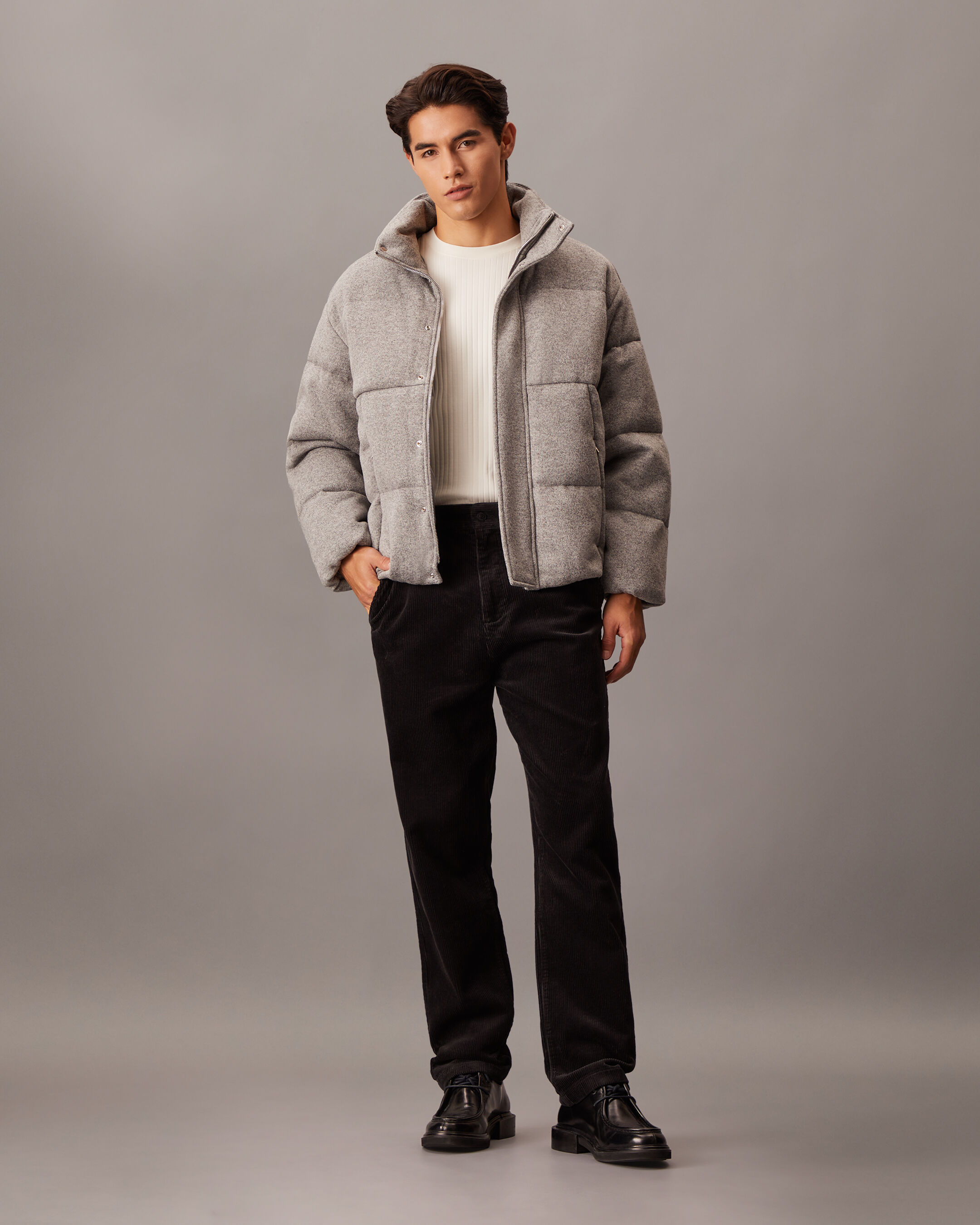 Calvin klein men's oversized puffer bomber jacket online
