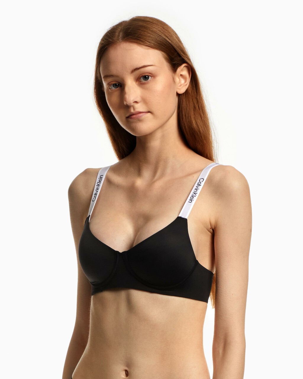 Tailored Logo Lightly Lined Wirefree Bra, black