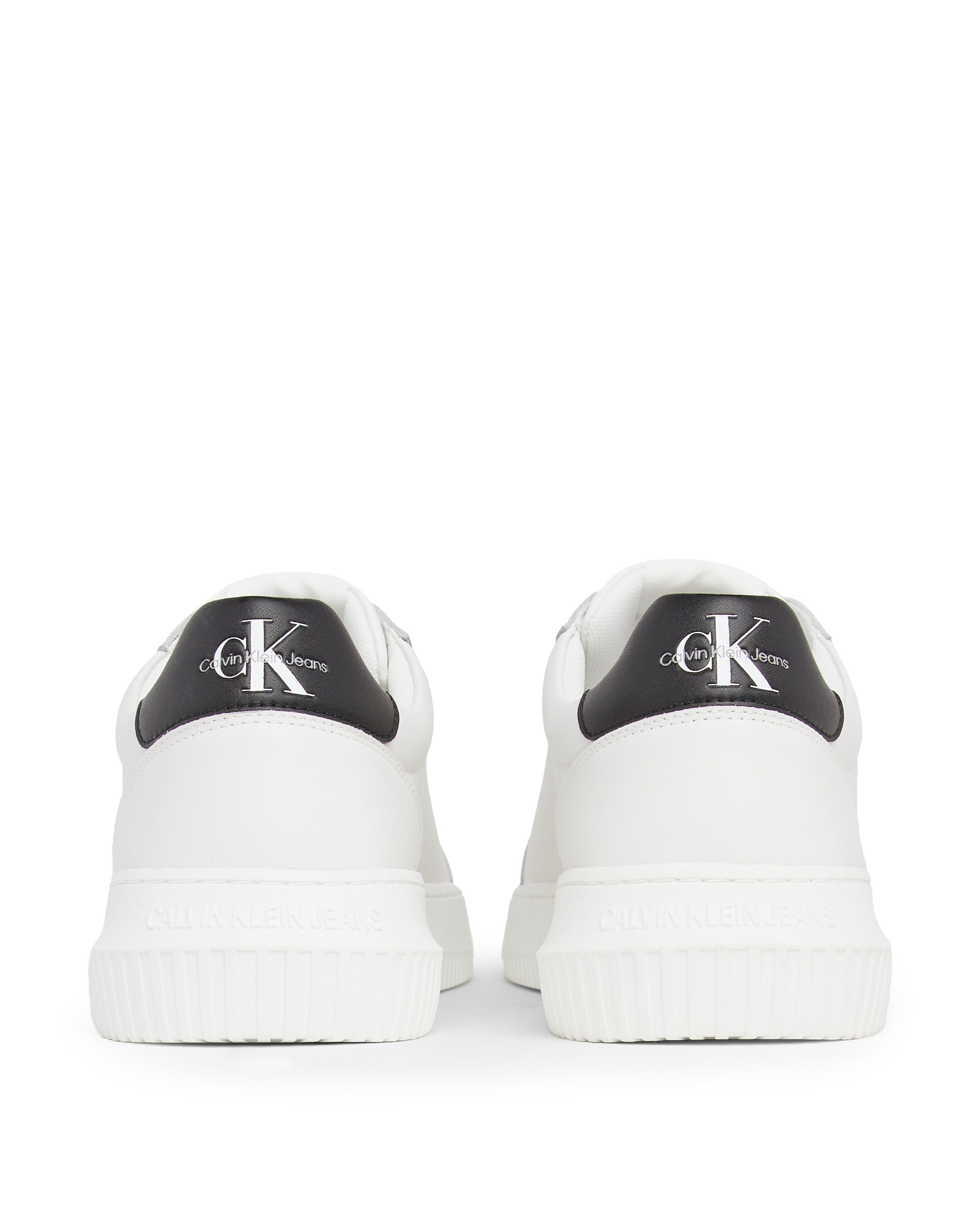 Calvin klein white leather trainers clearance