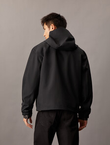 Water Resistant Unlined Rain Jacket, Black Beauty, hi-res