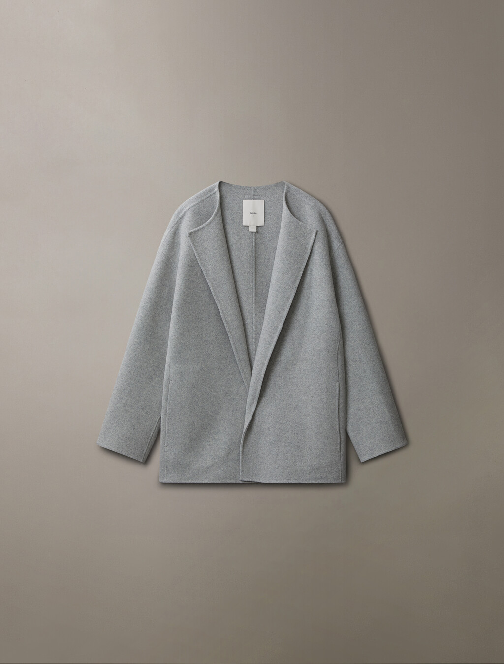 Double Face Cashmere Wool Short Coat, B10 Grey Heather, hi-res