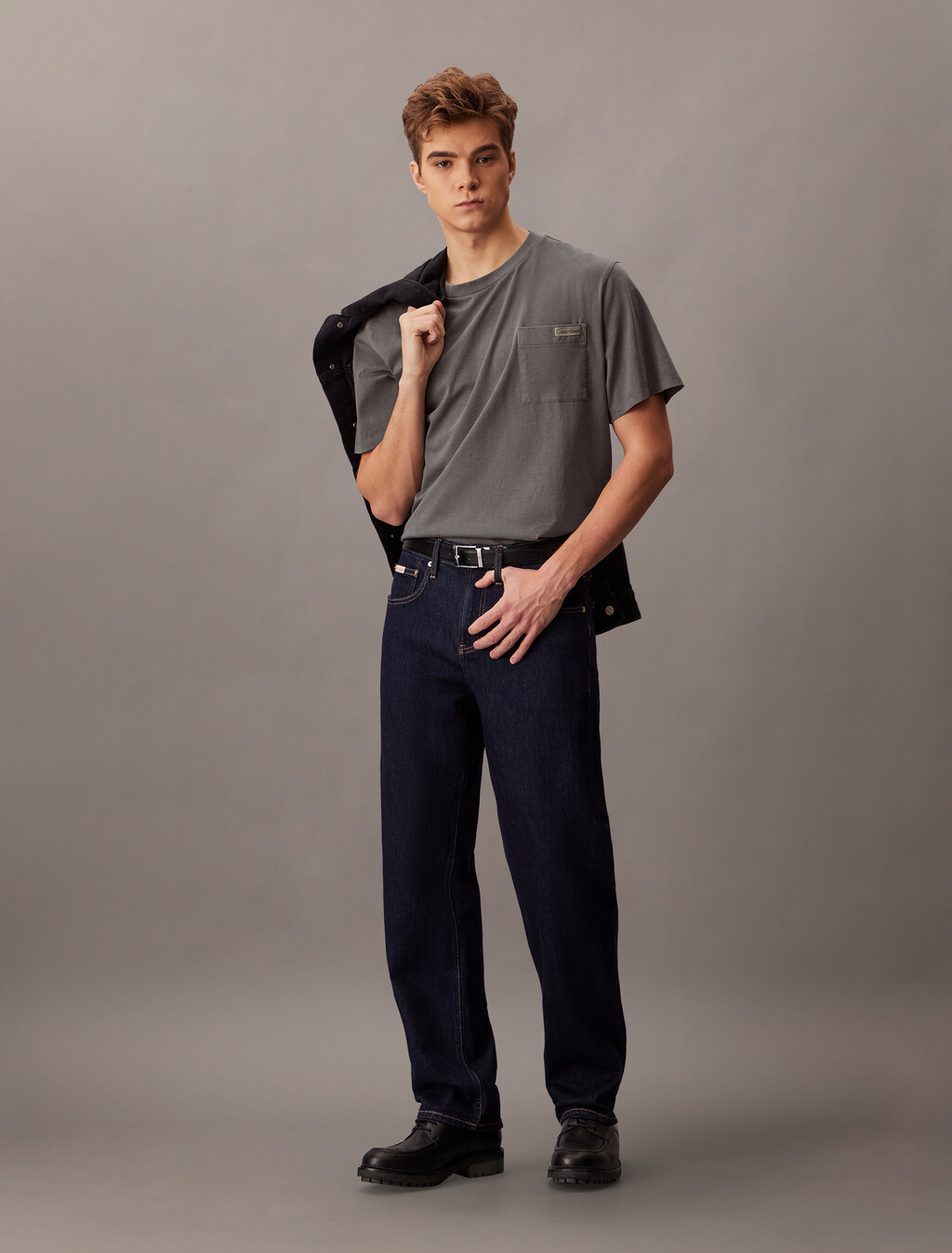 Mineral Dye Cropped Easy Tee, Pirate Black, hi-res