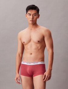 Cotton Stretch Balance Low Rise Trunks 3 Pack, shoreline/ zen rose/ grey heather, hi-res