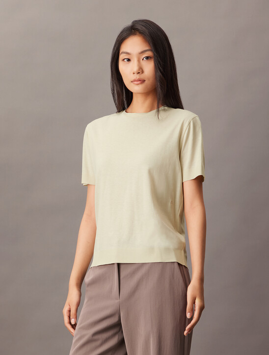 Silk Cotton Crewneck Tee