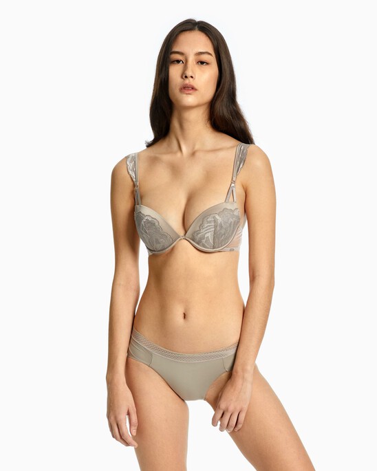CK Black Bridal Push Up Plunge Bra