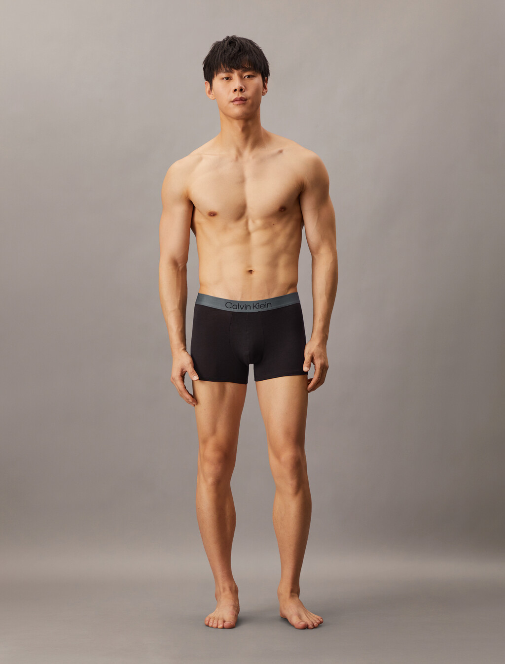 Cotton Modal Trunks 3 Pack, black/ wolf grey/ black, hi-res