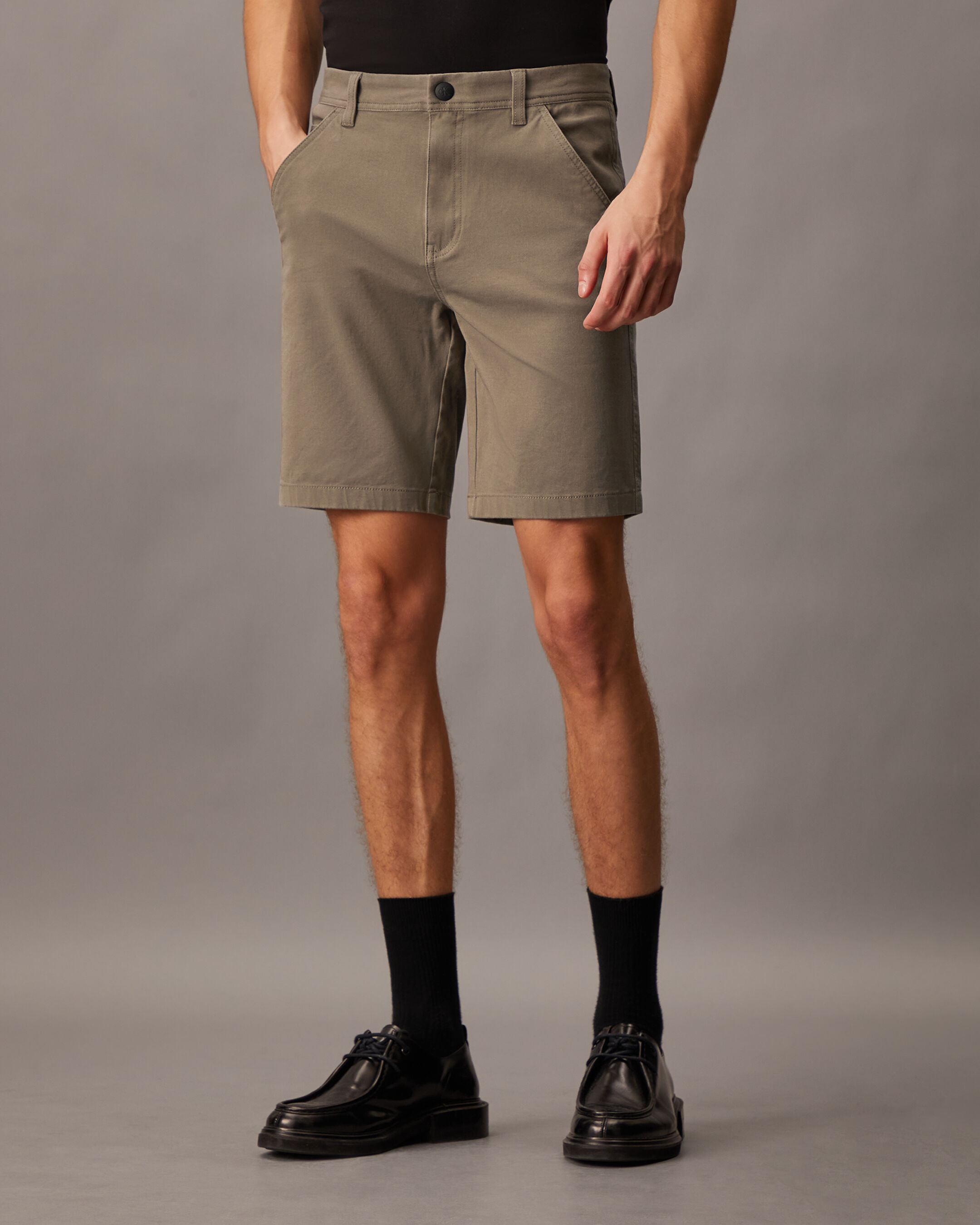 Essential Cotton Lyocell Chino Shorts | grey | Calvin Klein