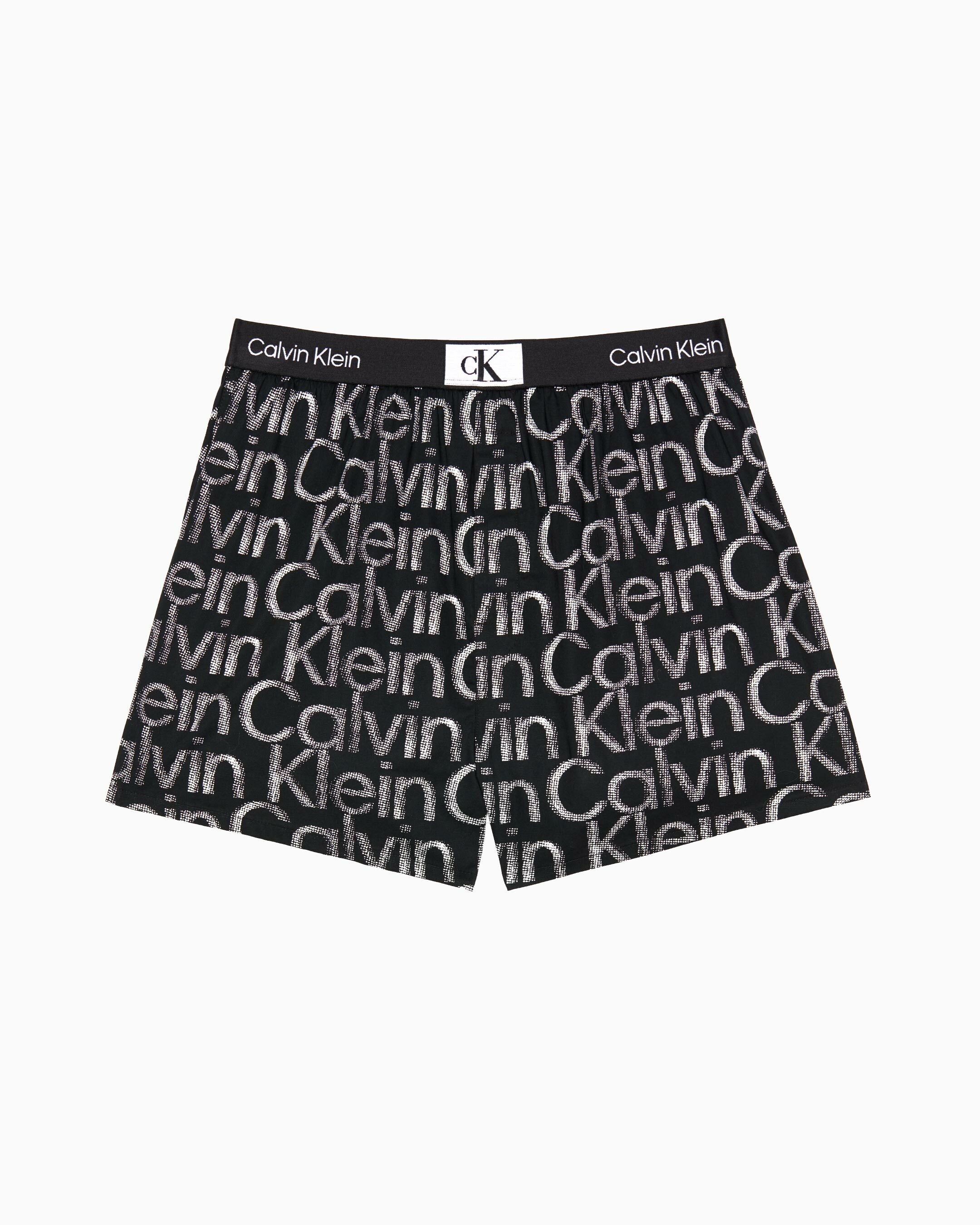 Calvin Klein 1996 Woven Cotton Boxers HALFTONE GLITCH LOGO PRINT