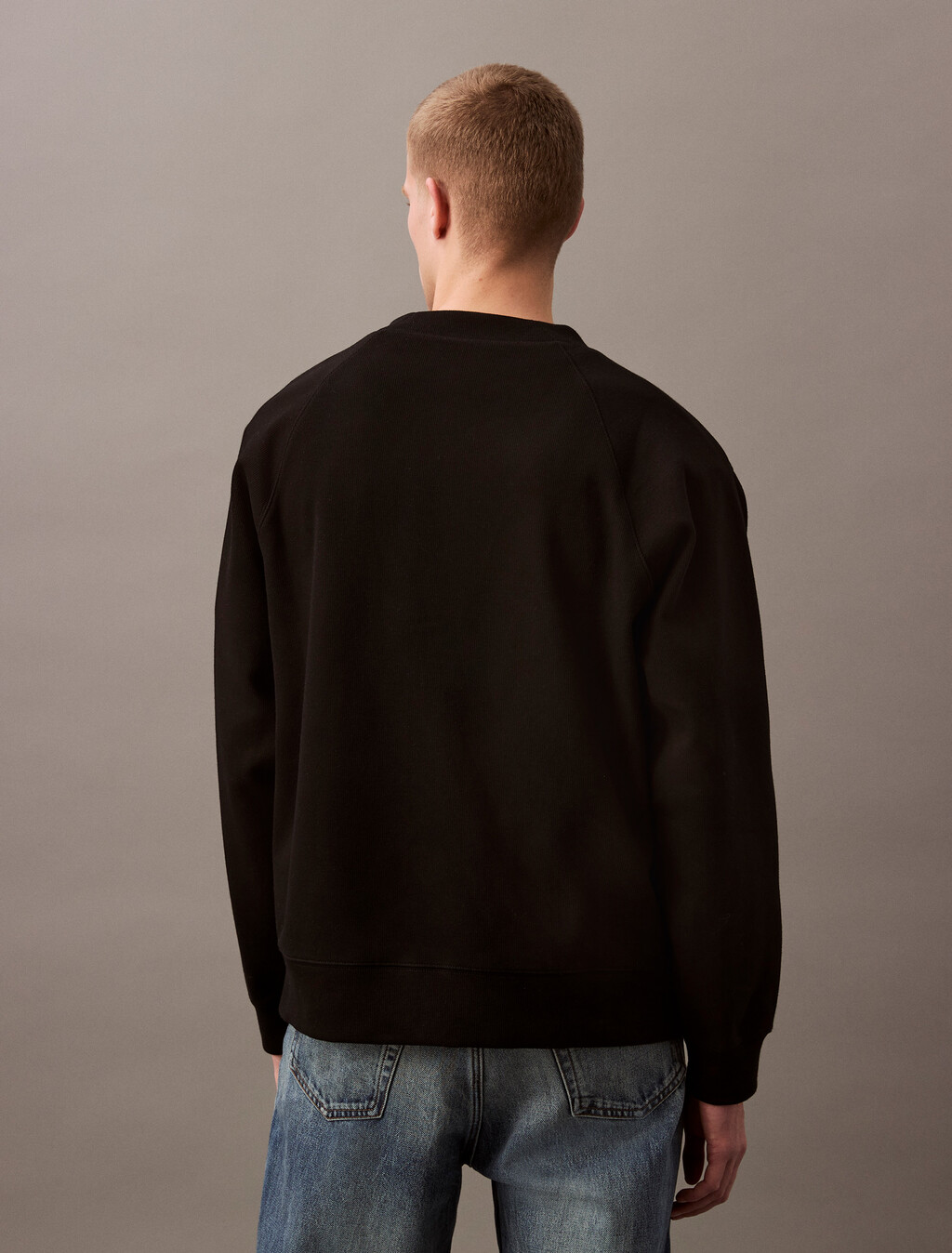 Double Knit Logo Applique Cardigan, Black, hi-res