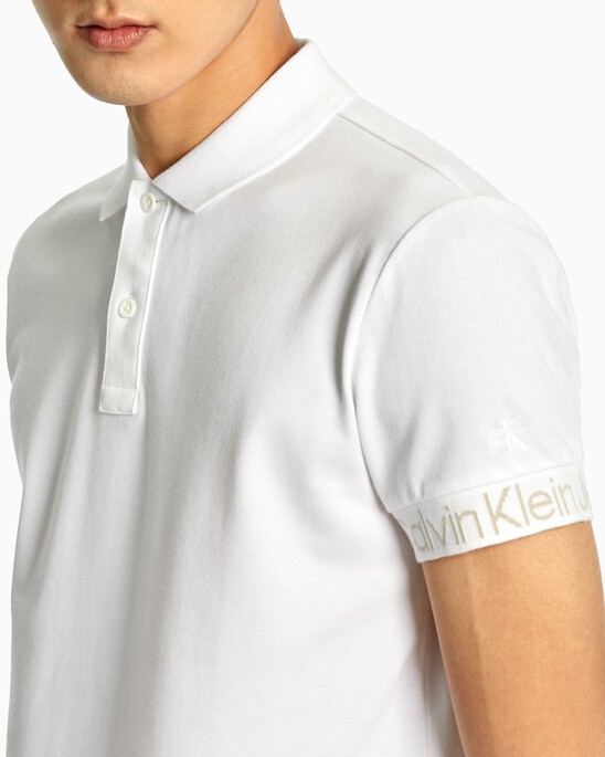 REIMAGINE NATURE SLIM POLO SHIRT WITH LOGO CUFFS