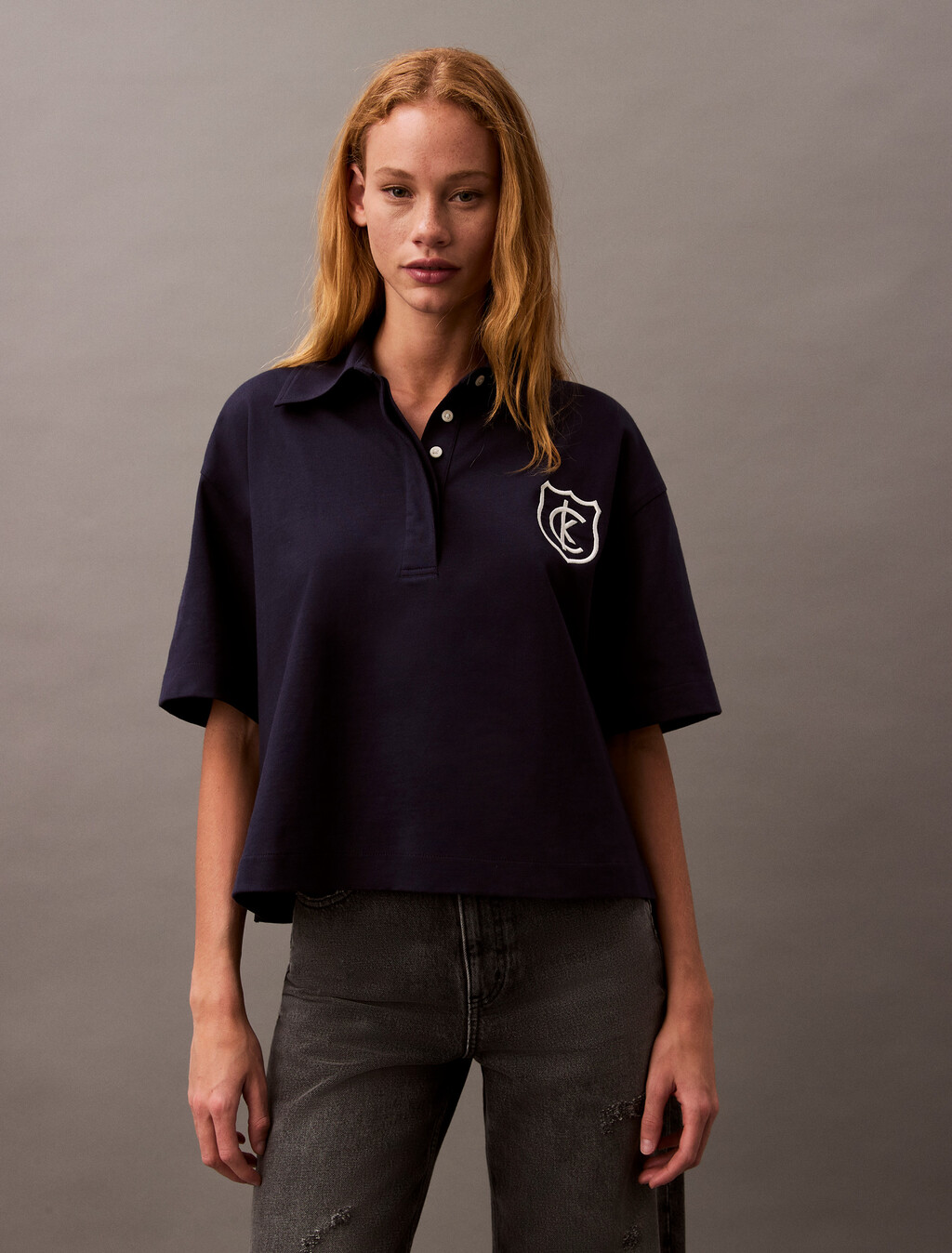 Cotton Jersey Logo Polo Shirt, Baritone Blue, hi-res