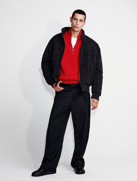 Ribbed 1/4 Zip Sweater