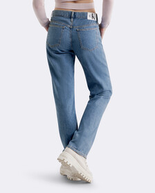 Linen Blend Low Rise Straight Jeans, 212 MED FRONT, hi-res