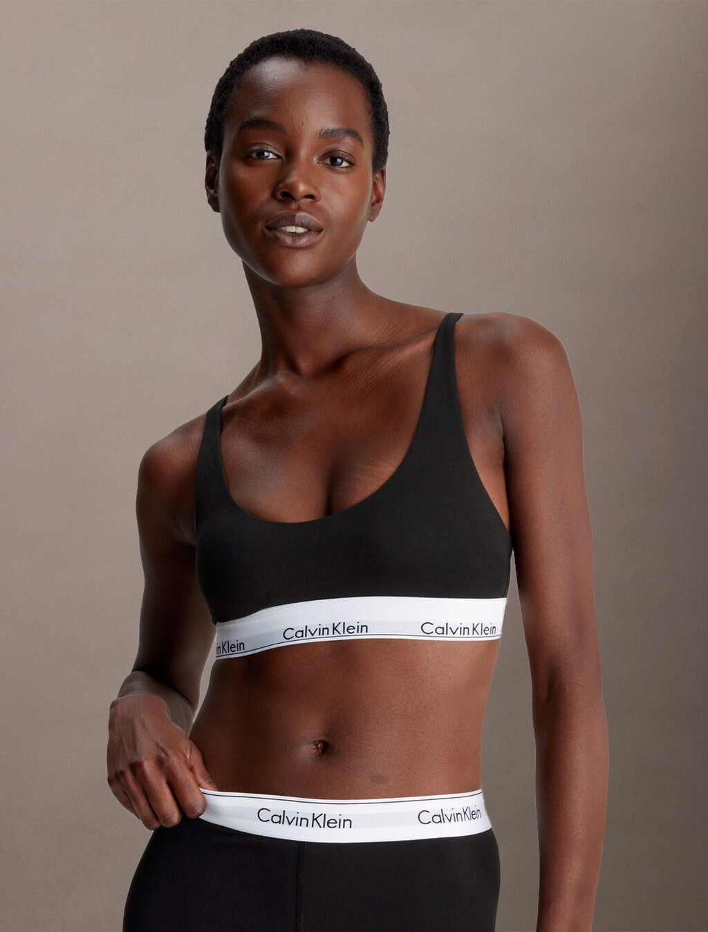 Icon Cotton Bralette, Black, hi-res