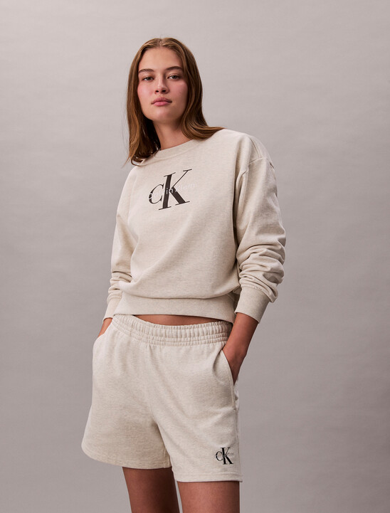 Relaxed Cotton Terry Jogger Shorts
