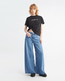 MOVEMENTS TEE WITH GATHERED HEM, Ck Black, hi-res