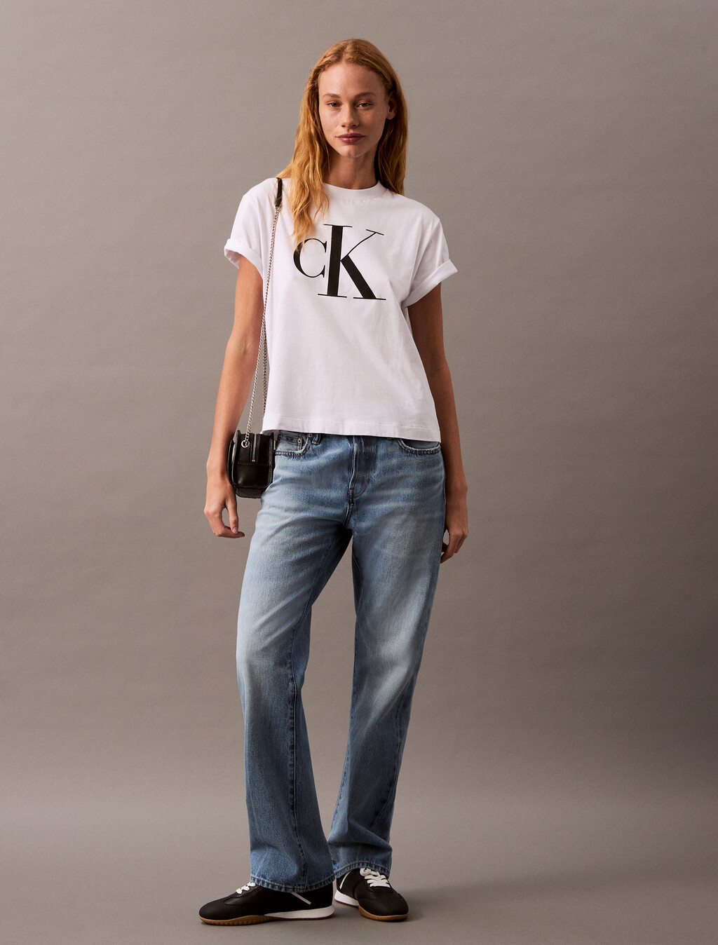 CK Logo Boxy Tee, Brilliant White, hi-res