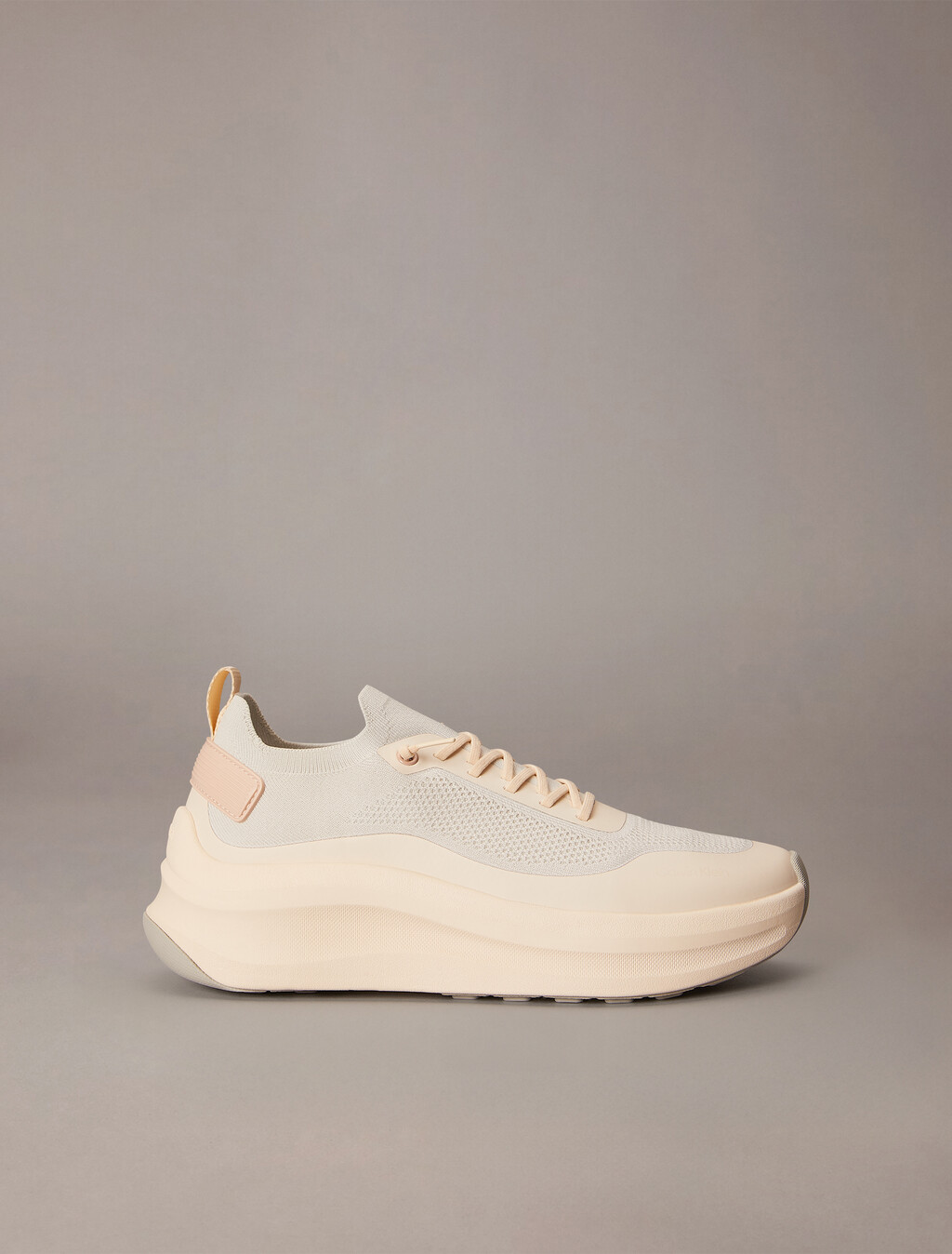 Mesh Chunky Runner Sock Trainers, Vaporous White/Light Cashew, hi-res