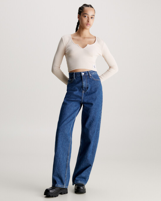 Slim Ribbed Long Sleeve Top