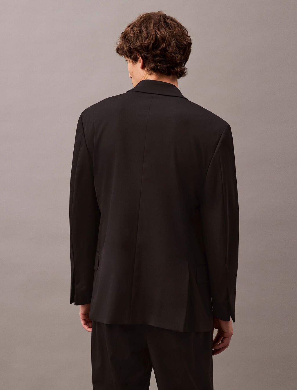 Wool Double Breasted Blazer, Black Beauty, hi-res