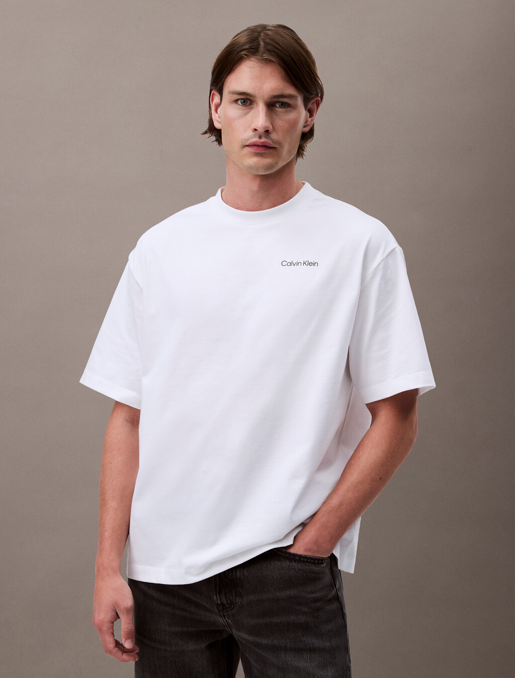 Flower Applique Relaxed Tee, Brilliant White, hi-res