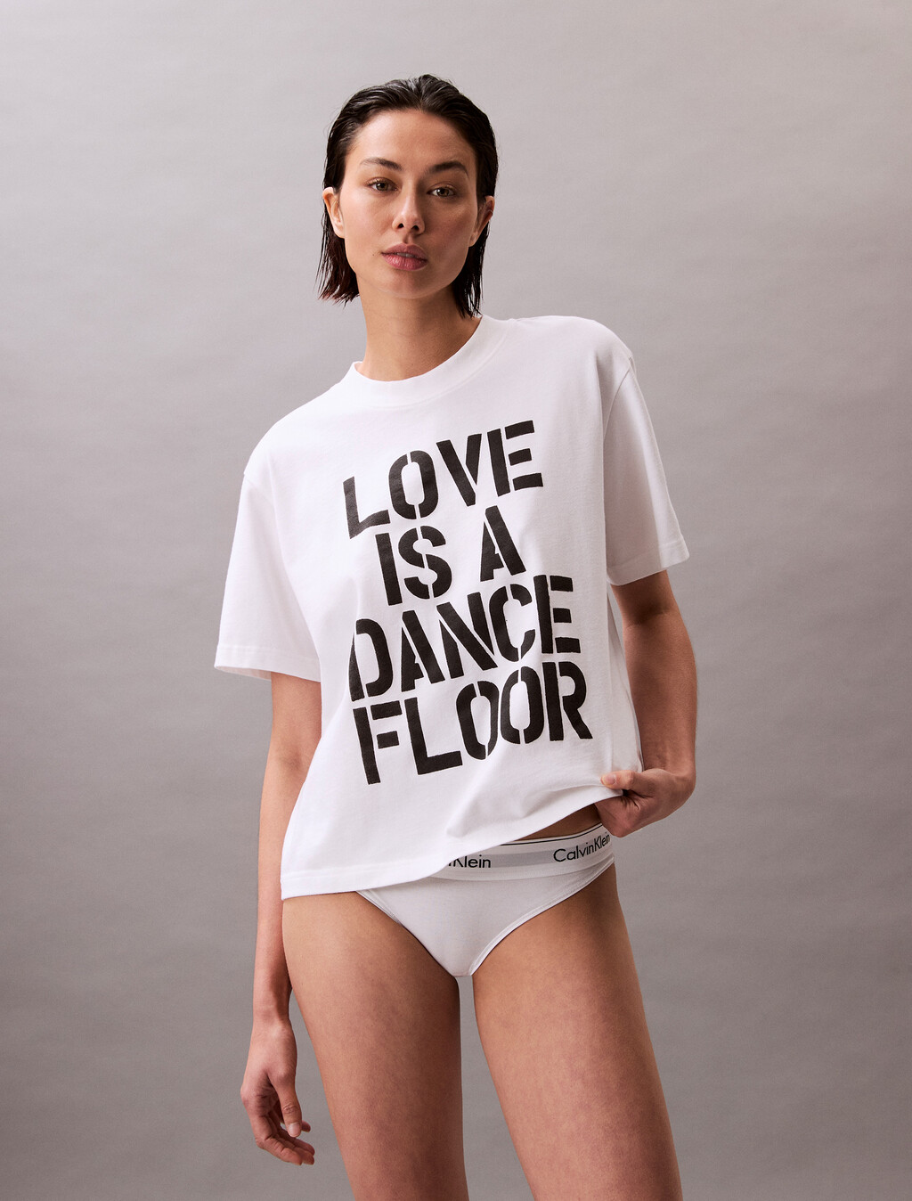 Pride Love Is A Dance Floor Graphic Relaxed T-Shirt, Bright White, hi-res