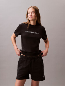 Relaxed Cotton Terry Jogger Shorts, Black, hi-res