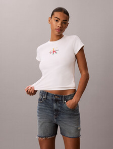 Slim Monogram T-shirt - Pride, Bright White, hi-res