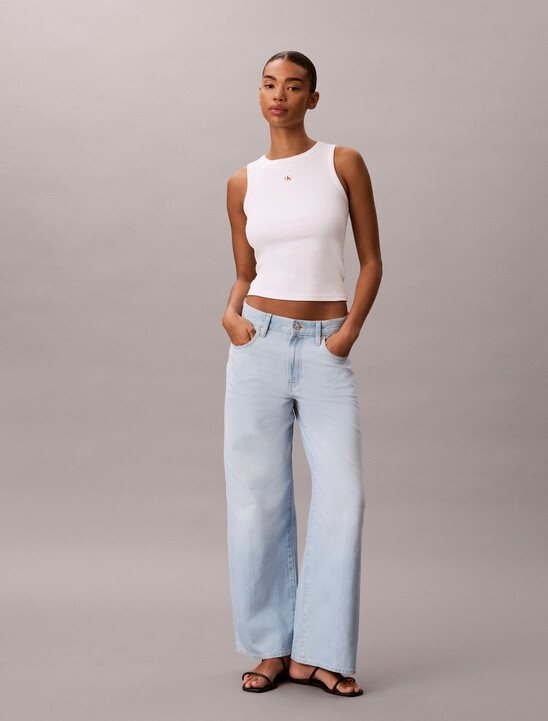 Cotton Linen Wide Leg Jeans