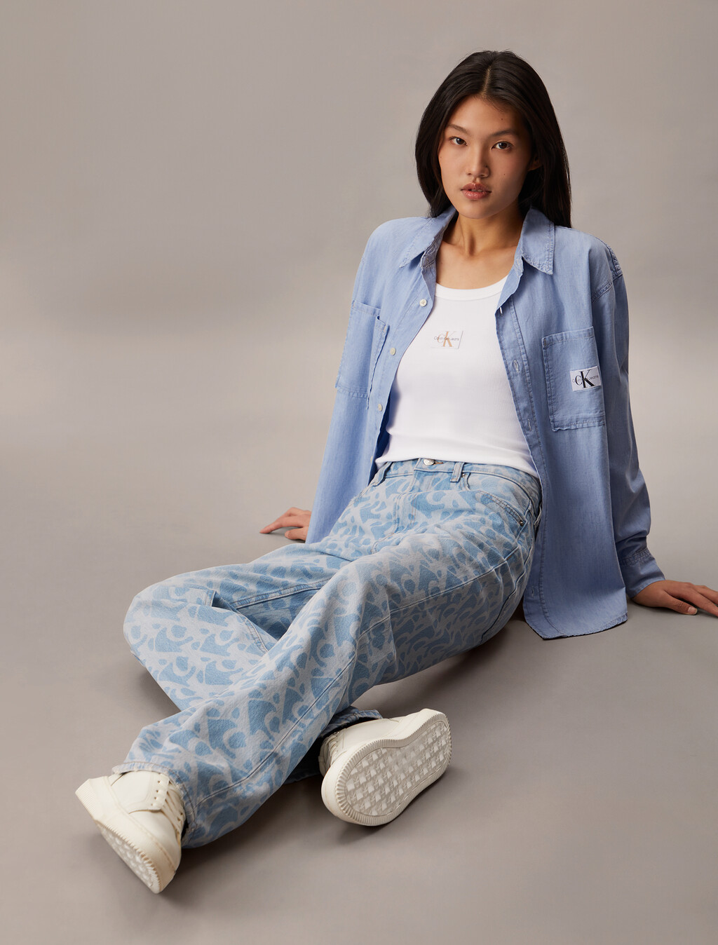 90's Straight Logo Jeans, LIGHT BILLBOARD, hi-res