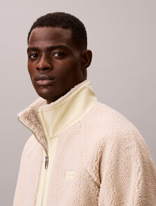 Sherpa Roll Neck 1/4 Zip Sweatshirt, Silvermoss, hi-res