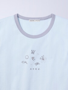 Jung Kook for Calvin Klein Icons Graphic Ringer Baby Tee, Pale Horizon, hi-res