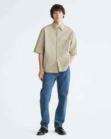 Standards Short Sleeve Oversized Button-Down Shirt, Molded Clay, hi-res